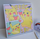 بوم نقاشی نیمه آماده با تمام لوازم طرح خرگوش پیکاچو