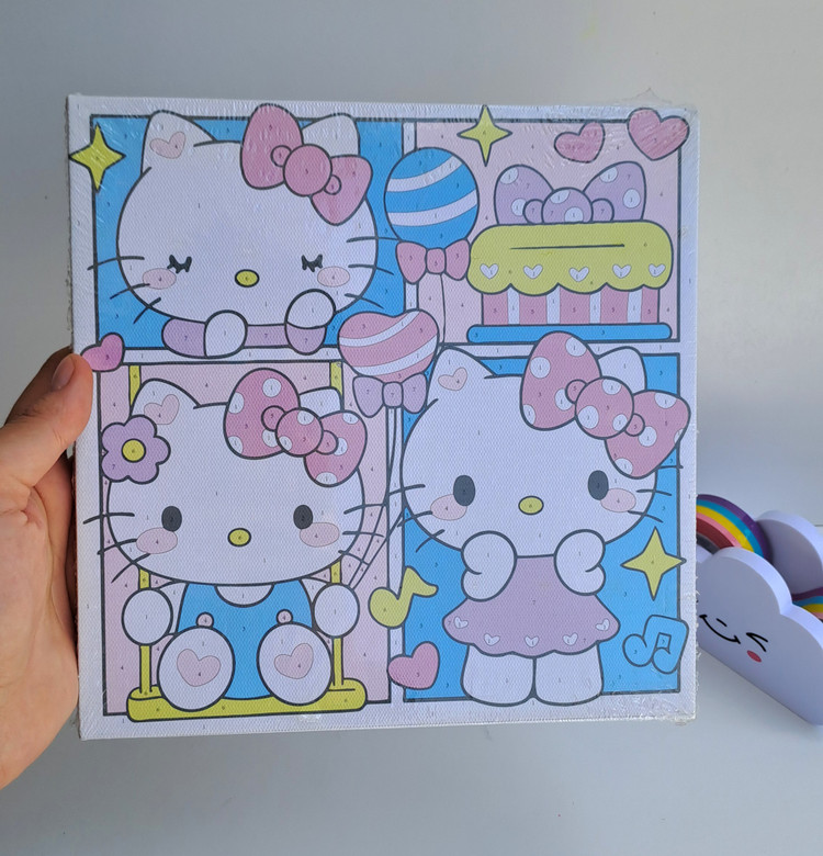 بوم نقاشی نیمه آماده با تمام لوازم طرح کیتی