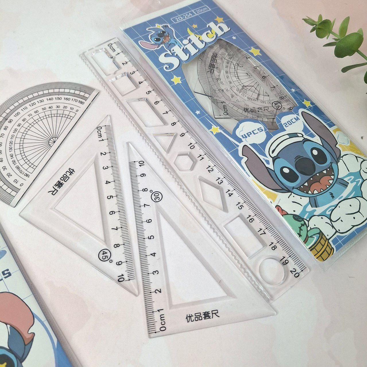 ست ۴تایی خطکش استیچ با ظرف طلقی